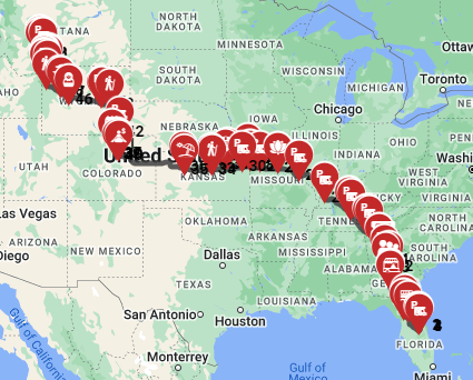 Camper Trip Plan from Orlando to Bozeman